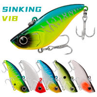 PROBEROS 1PCS Sinking Vib 6ซม. 14G Vibration Lure 8 # Hook พลาสติก Hard Lure Bionics เหยื่อตกปลา Bass Pike Perch อุปกรณ์ตกปลา DW523