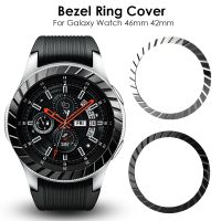 ۩♂ Do Samsung Galaxy zegarek 42MM/46MM/biegów S3 Frontier/biegów S2 pierścień Bezel klej anty zarysowania metalowa pokrywa inteligentny zegarek akcesoria