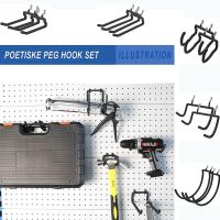 OKDEALS อเนกประสงค์ Pegboard เครื่องมือจัดระเบียบที่ยึดเครื่องมือไฟฟ้าราวไม้แขวน Pegboard ตะขอที่ทนทานราวไม้แขวนที่เก็บของในโรงรถตะขอยึดกับผนังตะขอเป๊กบอร์ด