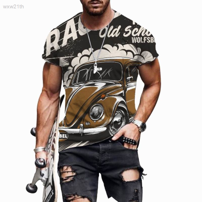 2023 Casual Short Sleeved T-shirt, 3d Printing, Retro Style, Suitable for Mens Summer Wear Unisex