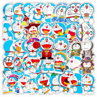 50Pcs Cartoon Doraemon Waterproof Sticker Skateboarding Snowboard Retro Vinyl Sticker Graffiti Notebook Sticker