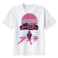 Japanese Anime Akira Synthwave T Shirt For Men White Print Casual T Shirt Comfortable Tees Mr2300