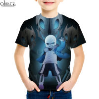 เกม Undertale Sans 3D Printing เสื้อยืดแขนสั้นสำหรับเด็ก