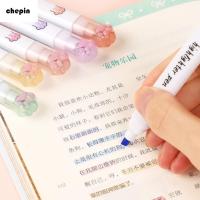 CHEPIN 6ชิ้น/เซ็ต สีลูกอมสี ภาษาญี่ปุ่นญี่ปุ่น เครื่องใช้ในสำนักงาน เครื่องเขียนสำหรับนักเรียน เครื่องหมายจุด ปากกากราฟฟิตี ปากกาฟลูออเรสเซนต์ ปากกาเน้นข้อความ