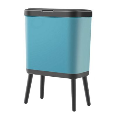15L Nordic Style High Foot Kitchen Trash Can Creative Press Type Plastic Toilet Bathroom Waste Bin with Lid
