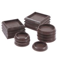 Square/Round Rubber Furniture Caster Cups With Anti-Sliding Floor Grip Furniture Floor Cups Wheels Grippers Floor Protectors