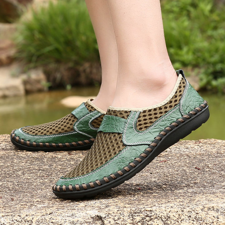 liangye-ใหม่ในช่วงฤดูร้อนรองเท้าหนังระบายอากาศ-รองเท้าผ้าใบผู้ชาย-ร่างกายนุ่ม-มือ-ถักฝีมือ-เหมาะสําหรับกีฬากลางแจ้งของ