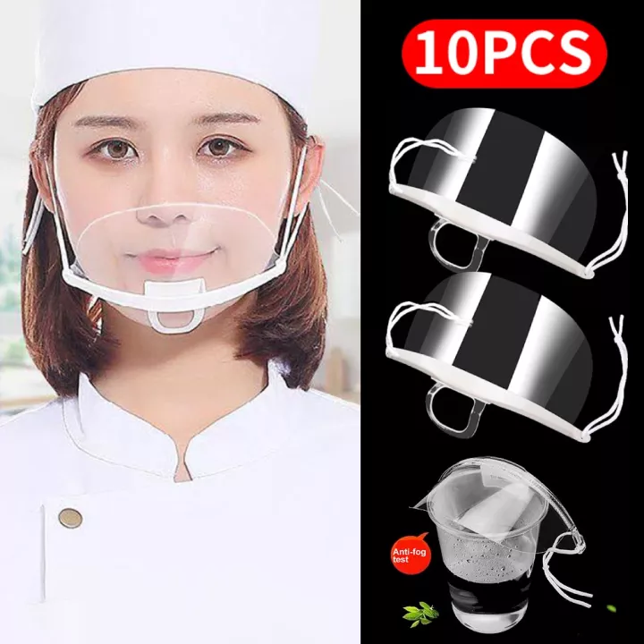 10Pcs Kitchen Masks/Chef Mask/Transparent Face Mask/Ultralight Anti-F-o ...