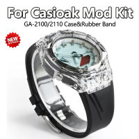 โปร่งใส Mod Kit สำหรับ Casio GA2100/2110เปลี่ยน Bezel สำหรับ GA2100 GA-B2100ยางนาฬิกา PC Case หัวเข็มขัดโลหะการปรับเปลี่ยนชุดอุปกรณ์เสริม (ไม่รวมนาฬิกา)