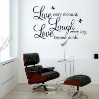 สติกเกอร์ติดผนัง Live Laugh Love ห้องนั่งเล่นห้องนอนแบบลอกออกได้ทันสมัยสำหรับ SFAUQ393402ราคาตกแต่งผนังผนัง