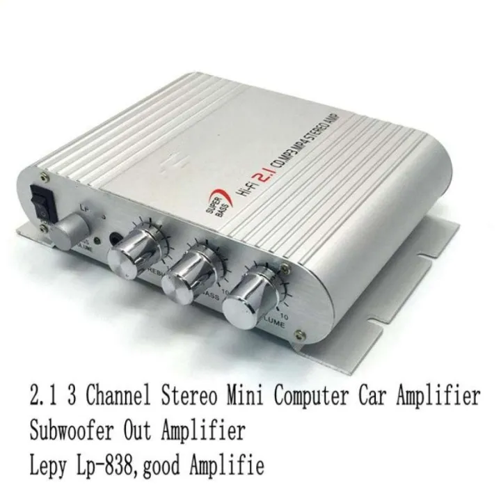 Mini HiFi Stereo Car Amplifier Booster Auto Motor Boat Home Audio Bass