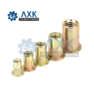 ถั่วลายนูน-rivet-nut-nutsert-cap-เหล็กกล้าคาร์บอน-m3-m4-m5-m6-m8-m10-m12-rivnut-flat-read-threaded-insert-inc-ชุบขวาน-shop5798325