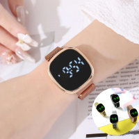 สปอร์ตสมาร์ทวอท์ชอัลลอยด์ Jam Tangan Digital LED สายรัดข้อมือแบบพกพาอัลลอยด์มีแฟชั่นคุณภาพสูงใช้งานได้อเนกประสงค์