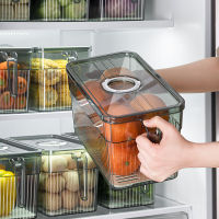 Handle Refrigerator Storage Box Kitchen Storage Container Food Grade Plastic Transparent Timekeeping Frozen Organizer Box