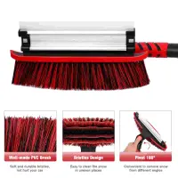 escopic Snow Brush Ice Extendable Removal Broom Car Scraper Tool ไม้กวาดหุ้มยางถอด Frost