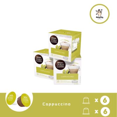 NESCAFE DOLCE GUSTO เนสกาแฟ โดลเช่ กุสโต้ แคปซูลกาแฟ CAPPUCCINO คาปูชิโน่ แคปซูลกาแฟคั่วบด 16แคปซูล/กล่อง (3กล่อง)