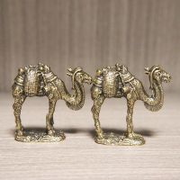 Silk Road Desert Camel Figurines Miniatures Pure Brass Retro Animal Statue Desk Decoration Ornaments Home Decor Sculpture Crafts