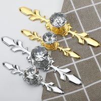 ☋▼℡ Luxury Diamond Crystal Handles Knobs Shoebox Cabinet Closet Door Drawer Knobs Wardrobe Pulls