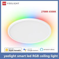 Yeelight ไฟเพดาน RGB Led อัจฉริยะ Wi-Fi 24W หรี่แสงได้2700K-6500K บางที่สุดเฉียบคมควบคุมด้วยเสียงทำงานพร้อมแอพ Homekit Mi Home