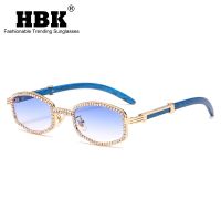 {Paopao glasses}หรูหรา R Hinestone แว่นกันแดดผู้หญิง2022รูปไข่ขนาดเล็ก B Ling เพชรยี่ห้ออาทิตย์แว่นตาผู้ชายลายไม้กรอบแฟชั่นหญิงเฉดสี