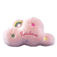 Newcartoon Cloud Cushion Plush Toys Cozy Rabbit Fur Stuffed Soft Pillow Kawaii Rainbow Moon Star Dolls For Girls Bed Decor Gifts