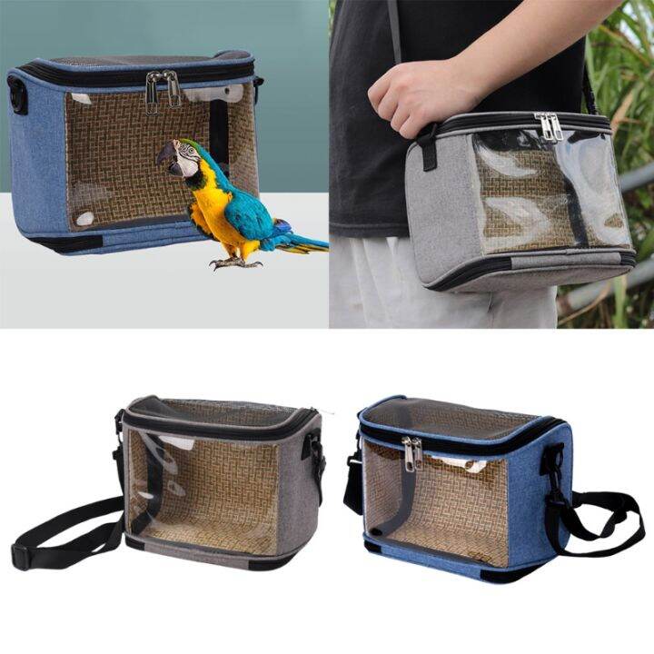 parrot-travel-cage-bird-carrier-น้ำหนักเบาสัตว์ขนาดเล็ก-pet-carrier-ตาข่ายระบายอากาศได้ดี-top-clear-view-window