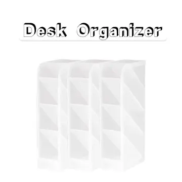 DIY Multi-function 4 Grid Desktop Organizer, Pen Holder, White
