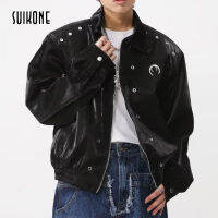 Suikone แจ็กเก็ตแฟชั่นลำลองผู้ชายเสื้อแจ็คเก็ตทันสมัยแบบเรียบง่ายและขี้เกียจเสื้อฝนคู่ใหม่ในฤดูใบไม้ร่วง