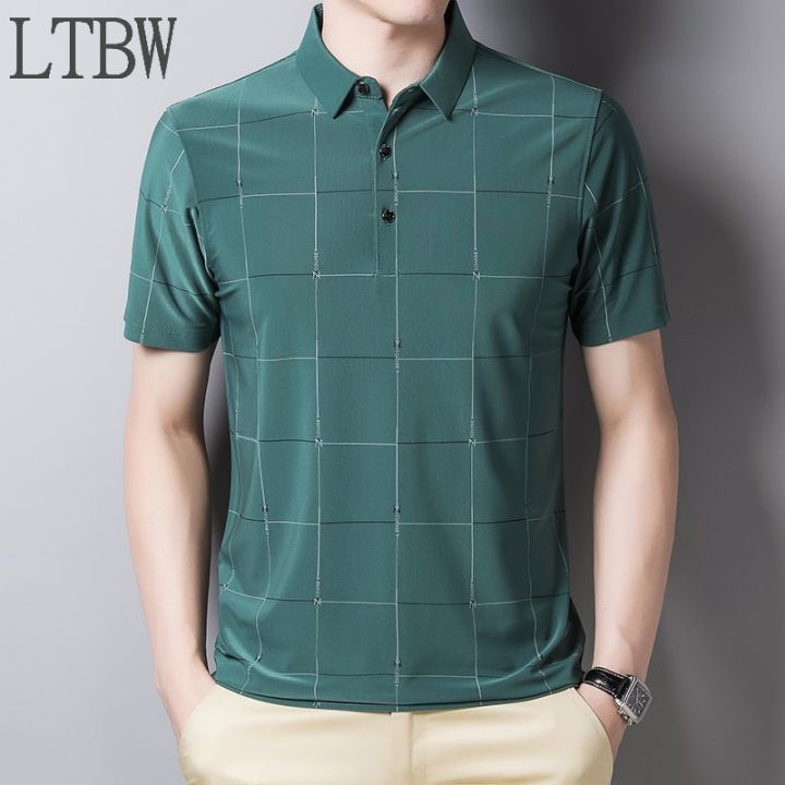 ltbw-เสื้อโปโลผู้ชาย-kaus-polo-garis-ใหม่เสื้อยืดคอตตอนแท้เสื้อยืดสำนักงานทางการลำลองธุรกิจแขนสั้นเสื้อยืดฤดูร้อน