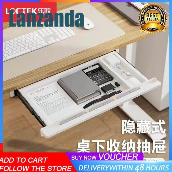 Upgrade Under Desk Mounted Sliding Pullout Drawer, BallBearing Slides