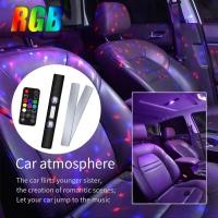 [ANYA Auto Parts] รถยนต์ LED RGB บรรยากาศภายในโคมไฟไร้สายหลังคาแสงดาว USB ที่มีสีสันหลายโหมดโดยรอบอัตโนมัติตกแต่งพรรคไฟ