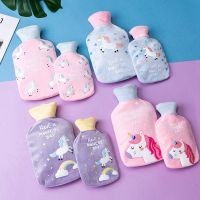 Unicorn Cartoon Portable Hot Water Bag Natural Rubber Water Injection Cute Mini Hot Water Bottle for Women