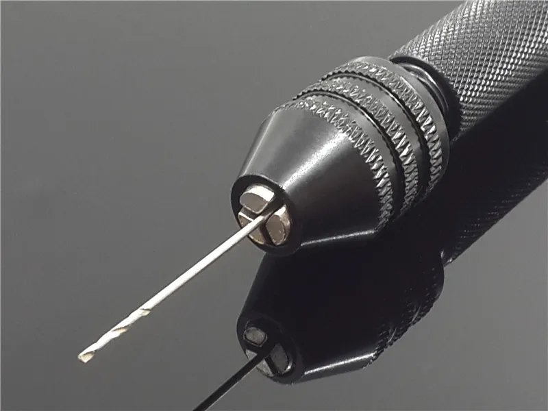 Mini Micro Aluminum 0.3-3.4mm Hand Drill With Keyless Chuck Rotary Tools  Wood Drilling + HSS Twist Drill Bits Set Manual