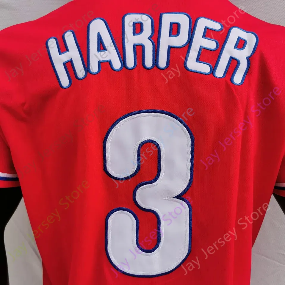 Custom Baseball Jersey Harper Trea Turner Mike Schmidt Ranger