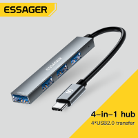 Essager 4 In 1 USB C USB ฮับ USB 2.0ความเร็วสูงรางช่องยูเอสบีเครื่องขยายอเนกประสงค์สำหรับคอมพิวเตอร์แล็ปท็อปออฟฟิศฮับ Type C