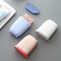 ┅ Silicone Portable Soap Dish Waterproof Case Container Cute for Outdoor Sealing Storage Box Travel Organizer Bathroom Products