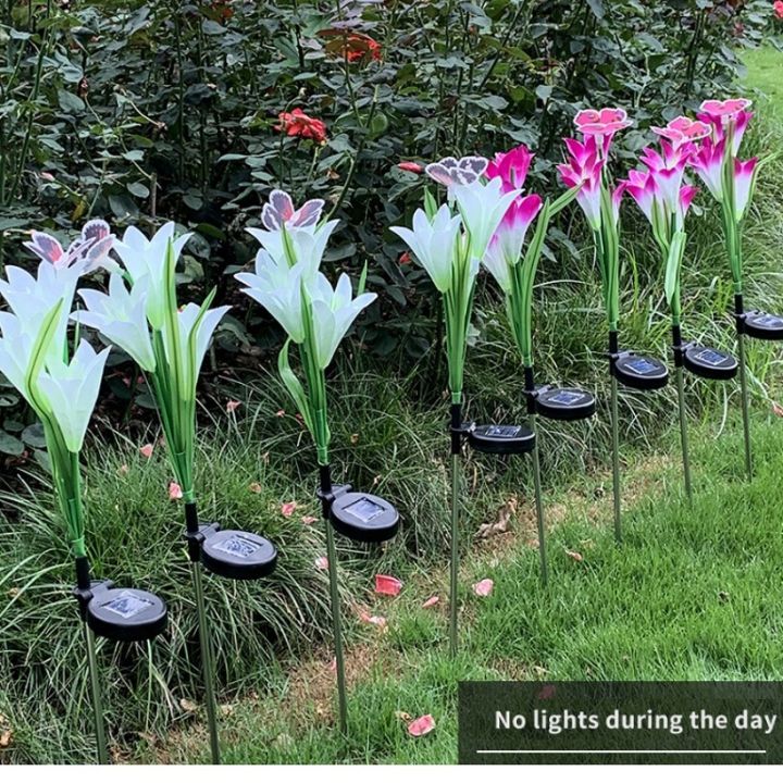 ไฟสนามหญ้า-led-พลังงานแสงอาทิตย์ใช้งานกลางแจ้งหลากสีพร้อมโคมไฟกันน้ำดอกไม้ลิลลี่ประดิษฐ์ผีเสื้อสำหรับสวนบ้าน-วิลล่า-สวน-ฟาร์ม