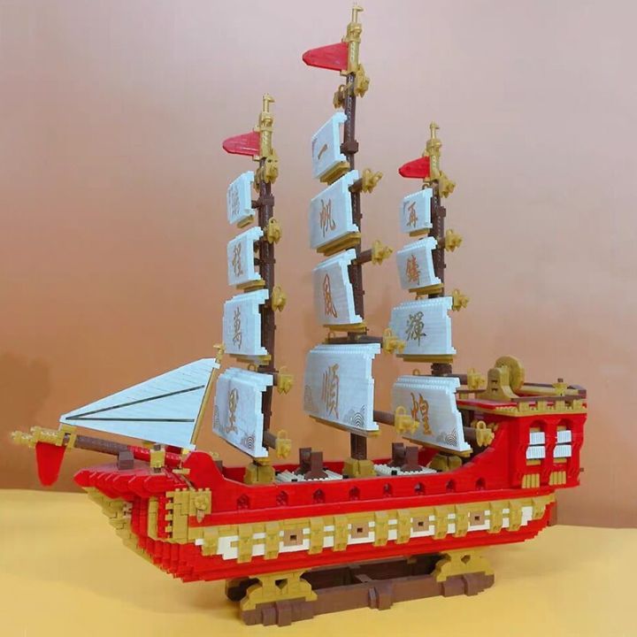 ตัวต่อนาโน-เรือ-sailing-model-4288-pcs-dr-star-no-789-ตัวต่อเรือสำเภาเป็นสัญลักษณ์ของความเจริญรุ่งเรืองทางด้านการค้าขาย-นำมาซึ่งเงินทอง