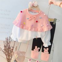 2022 Autumn Kids Clothing Sets for Baby Girls Clothes Outfits Infant Lace T Shirt Pants 2 Pcs Suit Cartoon Children Sportswear