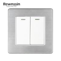 Rewnssin Wall Switch 1 2 3 4 Gang 1 2 3 Way Light Switch ON OFF Power Switch 220V 16A White Stainless Steel Panel 86 Type Light