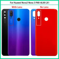 ใหม่6.3 "สำหรับฝาหลังแบตเตอรี่ Huawei Nova 3หน้าจอโทรศัพท์3D เคสซองเก็บแบตเตอรี Nova3เลนส์กล้องถ่ายรูปกาวแทนที่