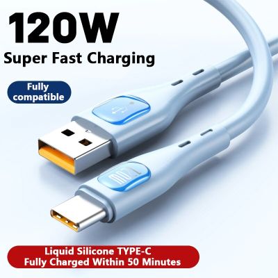 Liquid Silicone Type-C IPhone Fast Charging Mobile Phone Data Cable Suitable for Samsung Huawei/Honor Charger 120W Charging Cabl