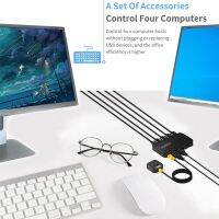 ททิ USB2.0อดาส4คน,USB ขัดจังหวะ KVM Adaptador De Cubo Control Comparador 4 Entradas Saídas Para Computador Portátil Impressora Teclado Mouse Monitor