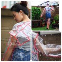 New พร้อมส่ง เสื้อกันฝน แบบใส สีใส raincoat หนา  สไตล์เกาหลี กันฝน