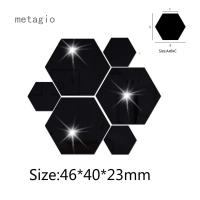 Metagio 36ชิ้น/เซ็ตสติ๊กเกอร์ติดผนังกระจกหกเหลี่ยมศิลปะ DIY อะคริลิคผนังกระเบื้องบ้านห้องนั่งเล่นห้องนอน