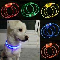 ☊۞ 1PC Dog LED Collar Rechargeable Belt Flashing Pet Light Waterproof Up Nacklace