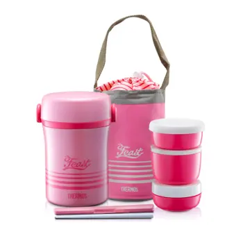 THERMOS Vacuum Insulated Lunch Lunch Box Set DBQ Pink Miffy 1 set 