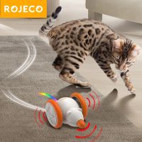 ROJECO Mainan Kucing Otomatis เม้าส์ Pintar Hewan Peliharaan Interunttuk Penggoda Kucing LED Mainan Dalam Tikus Dapat Diulang Unsesori Kucing