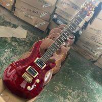 PRS Paul Reed Smith 25th ครบรอบฉัน II เปลวไฟเมเปิ้ลสีแดงเปลวไฟกีต้าร์ไฟฟ้า24เฟร็ตไม้ถูสีขาวแผ่นไม้แกะสลักท้ายห่อรอบๆ