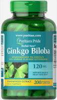 ใบแปะก๊วยสกัด 200 เม็ด 120 mg Puritan Ginkgo Biloba อาหารสำหรับสมอง ป้องกันอัลไซม์เมอร์ Exp.03/2025 เหลือ 5 กระปุก